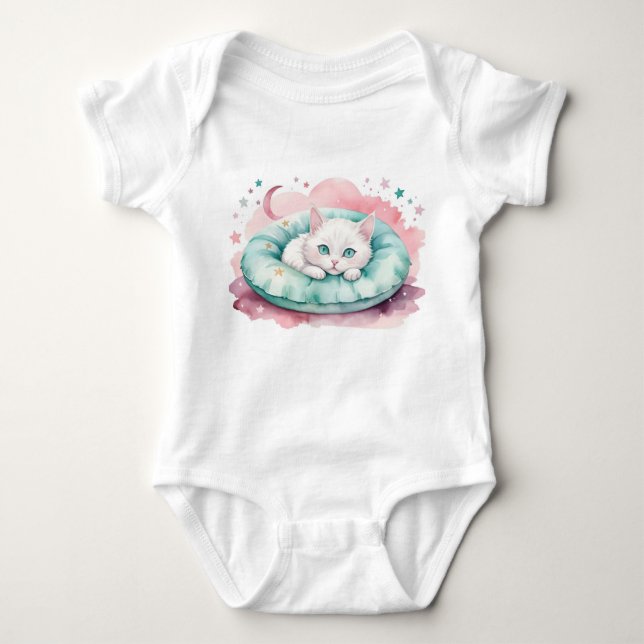 Body Para Bebê Cute Cat Baby Outfit (Frente)