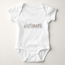 Cute Cat Friends Baby Bodysuit