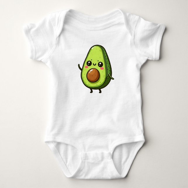 Body Para Bebê Cute Chibi Avocado (Frente)