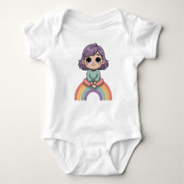 Body Para Bebê Cute Chibi Girl with Purple Hair