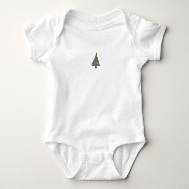 Body Para Bebê Cute Christmas Tree Illustration Baby Romper (Frente)