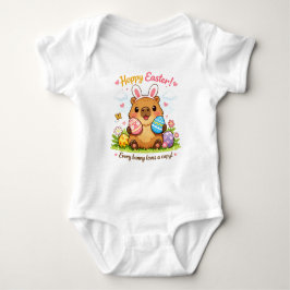 Body Para Bebê Cute Easter Capybara Eggs Bunny Ears