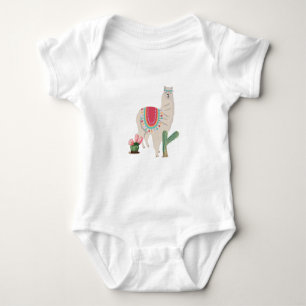 Body Para Bebê Cute Fiesta Llama e Cactus