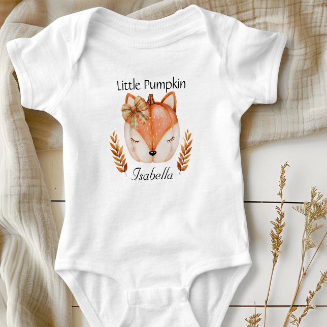 Body Para Bebê Cute Fox Pumpkin Baby Bodysuit (Cute Pumpkin Fox Baby Bodysuit)