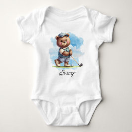Body Para Bebê Cute Golfing Teddy Bear
