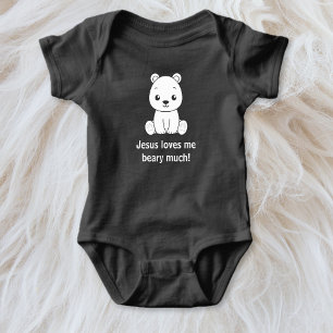 Body Para Bebê Cute Jesus Me Ama Beary Muito Cristão