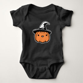 Body Para Bebê Cute Kawaii Pumpkin Wearing Witch Hat Halloween