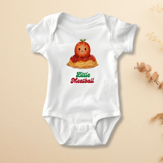 Body Para Bebê Cute "Little Meatball" Italian Baby Bodysuit