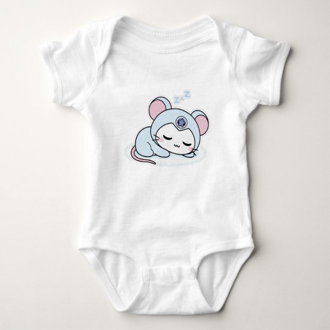 Body Para Bebê Cute lovely little mouse  (Frente)