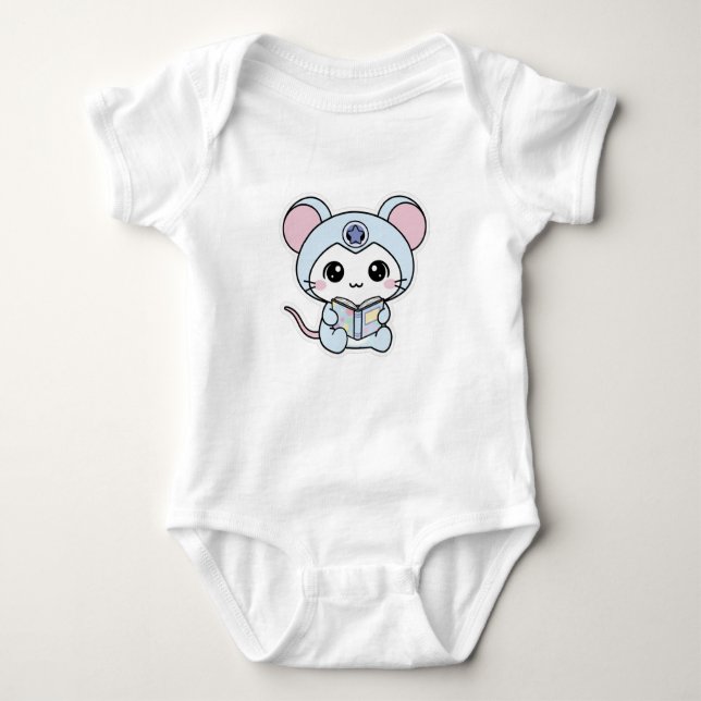 Body Para Bebê Cute lovely little mouse  (Frente)