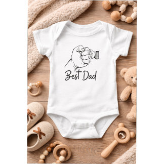 Body Para Bebê Cute Modern Best Dad 