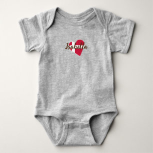 Body Para Bebê Cute Modern Denmark Flag Heart danisname