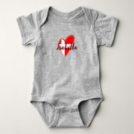 Body Para Bebê Cute Modern Denmark Flag Heart danisname