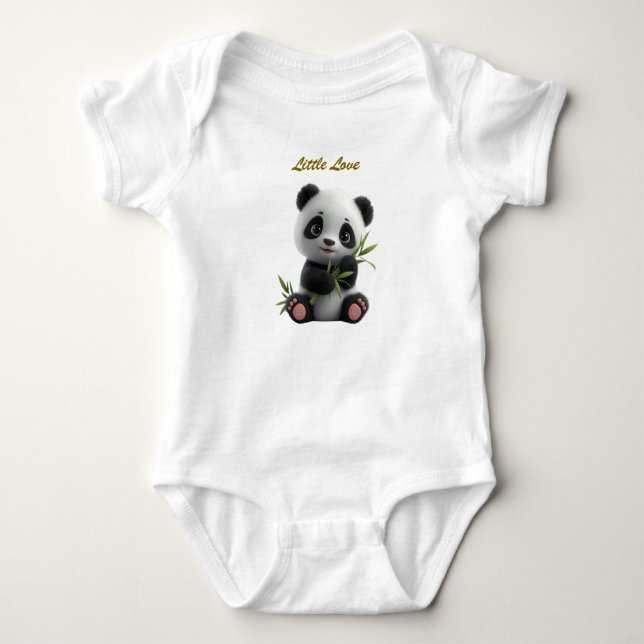 Body Para Bebê Cute Neutral Panda Newborn Baby Bodysuit (Frente)