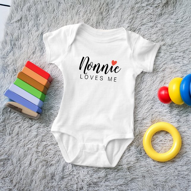 Body Para Bebê Cute Nonnie Me Ama (Cute Nonnie Loves Me Baby Bodysuit)