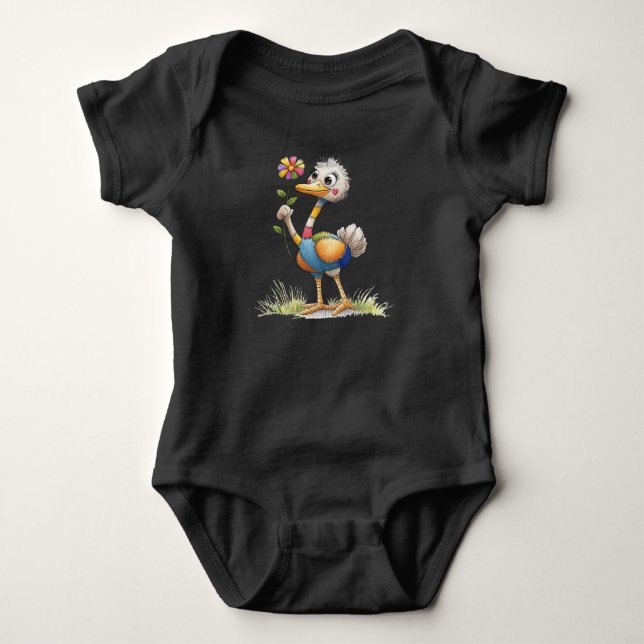 Body Para Bebê Cute Ostrich (Frente)