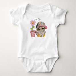 Body Para Bebê Cute Owl with Flower Baby Bodysuit - Sweet Floral 