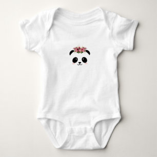 Body Para Bebê Cute panda coroa floral 