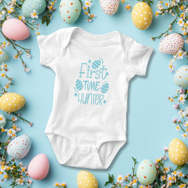 Body Para Bebê Cute Páscoa Primeira Vez Caçador de Ovos 
