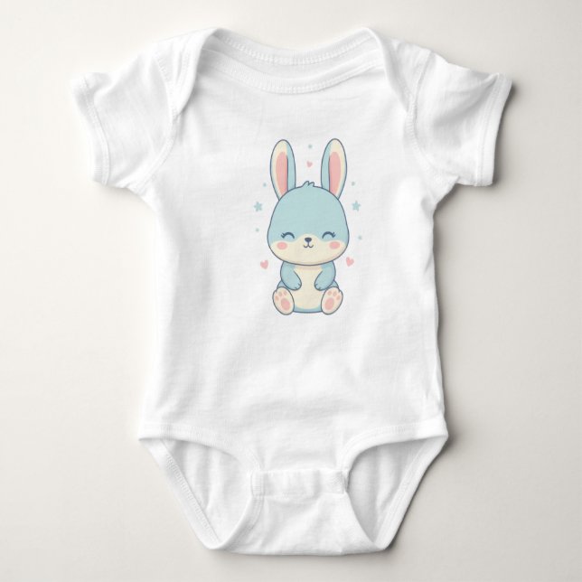 Body Para Bebê Cute Pastel Bunny Baby Onesie (Frente)
