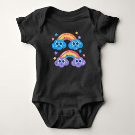 Body Para Bebê Cute Pastel Shooting Stars Rainbow Illustration