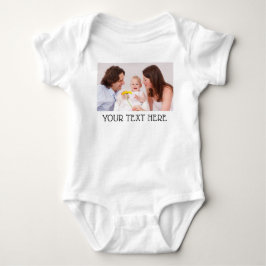 Body Para Bebê Cute Personalizado Foto & Nome Texto Branco