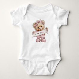 BODY PARA BEBÊ CUTE PINK VALENTINES DAY TEDDY BEAR