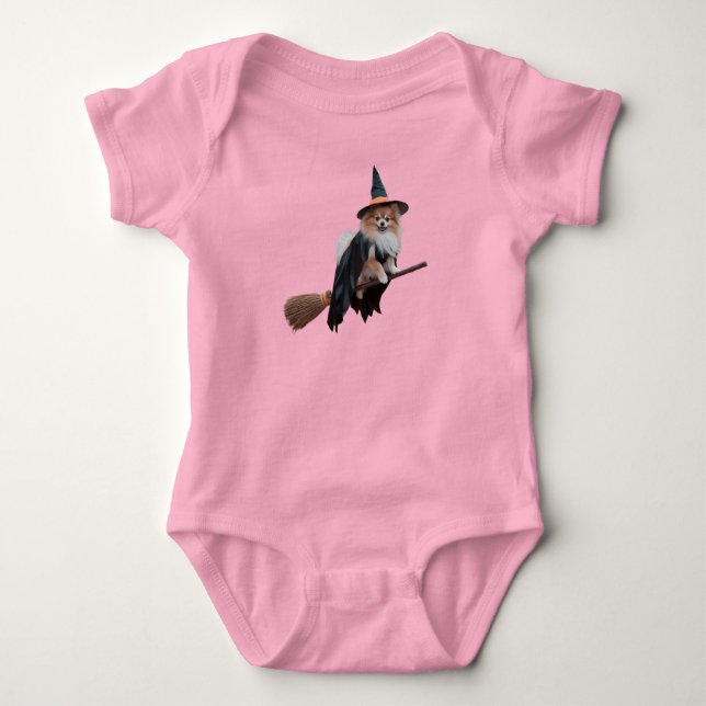 Body Para Bebê Cute Pomerânia Halloween (Frente)