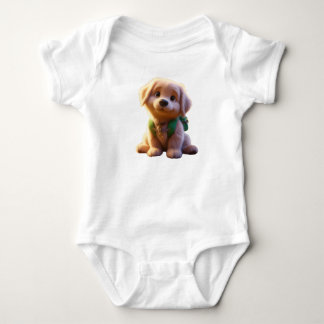 Body Para Bebê Cute Puppy, Golden Retriever, Baby BodysuitT-Shirt