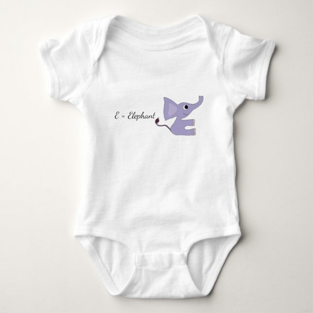 Body Para Bebê Cute Purple Elephant Baby Bodysuit - E-Elephant In (Frente)