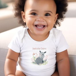 Body Para Bebê Cute Rhino Boho Name Monograma Girl