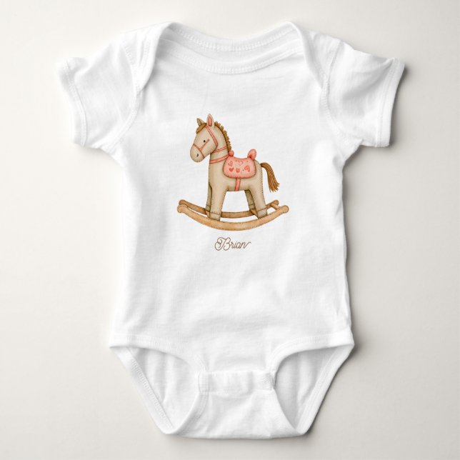 Body Para Bebê Cute Rocking Horse (Frente)