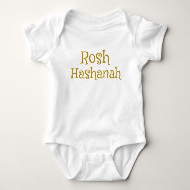Body Para Bebê Cute Rosh Hashanah Design (Frente)