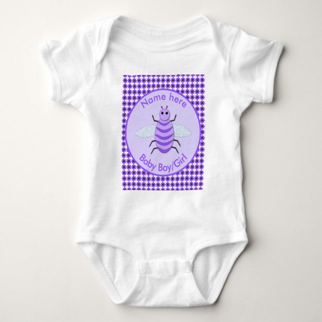 Body Para Bebê Cute Roxo Bebê Nêutrico Personalizado (Frente)