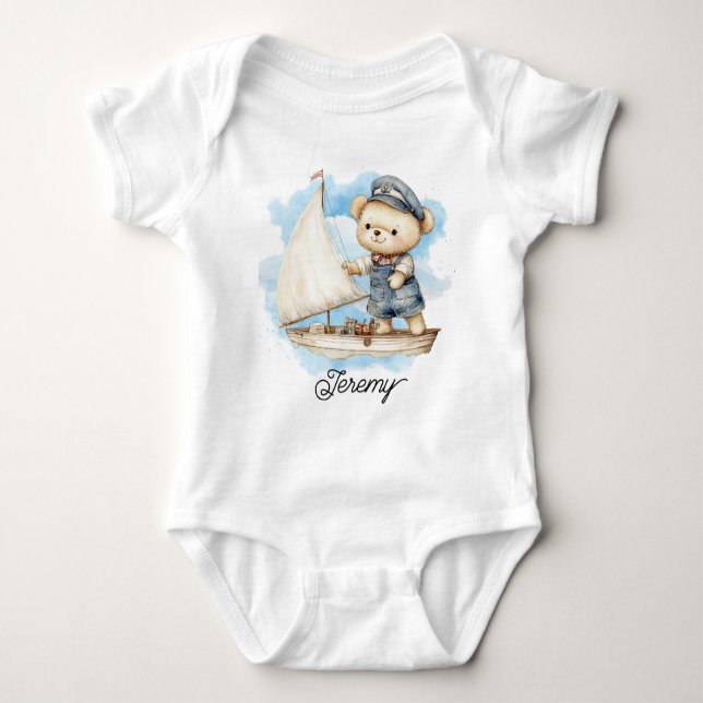 Body Para Bebê Cute Sailor Teddy Bear (Frente)