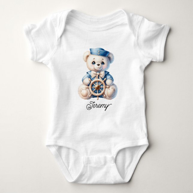 Body Para Bebê Cute Sailor Teddy Bear (Frente)