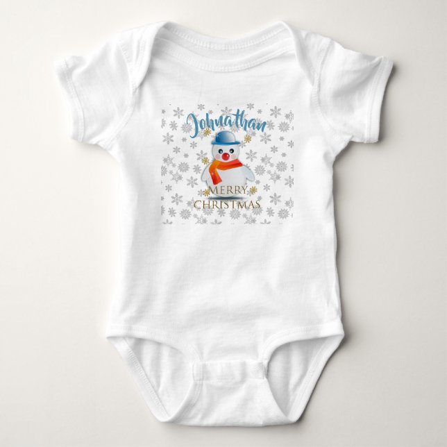 Body Para Bebê Cute Snowman (Frente)
