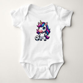Body Para Bebê Cute Soccer Unicorn Rainbow Hair Kids Sports Gift