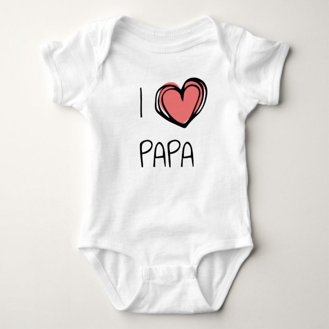 Body Para Bebê Cute sweet I heart papa (Frente)
