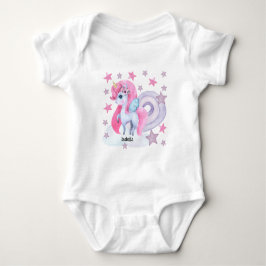 Body Para Bebê Cute Unicórnio Arco-íris Personalizado Aquarela