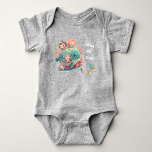 Body Para Bebê Cute Watercolor Ingênua Arte de Criança Baleia Pei