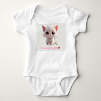 Body Para Bebê Cute White Kitten Baby Bodysuit - I Am Just Girl C