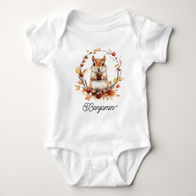 Body Para Bebê Cute Woodland Squirrel (Frente)
