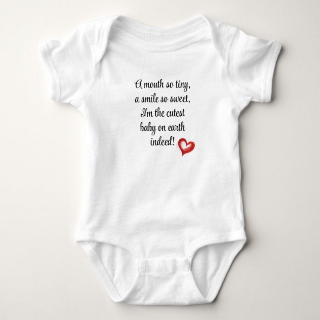 Body Para Bebê Cutest Baby On Earth, Welcome Little One, Unisex   (Frente)