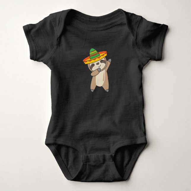 Body Para Bebê dabbing Sloth Cinco De Mayo süße Tiere México (Frente)