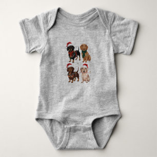 Body Para Bebê Dachshund Christmas Dog Mãe Lover Xmas Gift