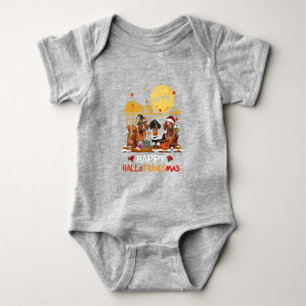 Body Para Bebê Dachshund Happy Hallothanksmas Halloween Graças