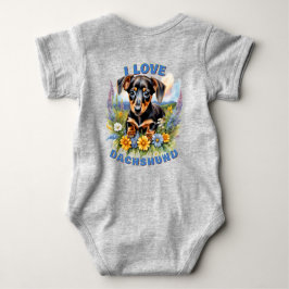 Body Para Bebê Dachshund Love Baby Bodycase