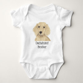 Body Para Bebê Dachshund personalizado em creme inglês