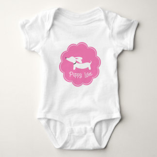 Body Para Bebê Dachshund Pink Girlie Puppy Love